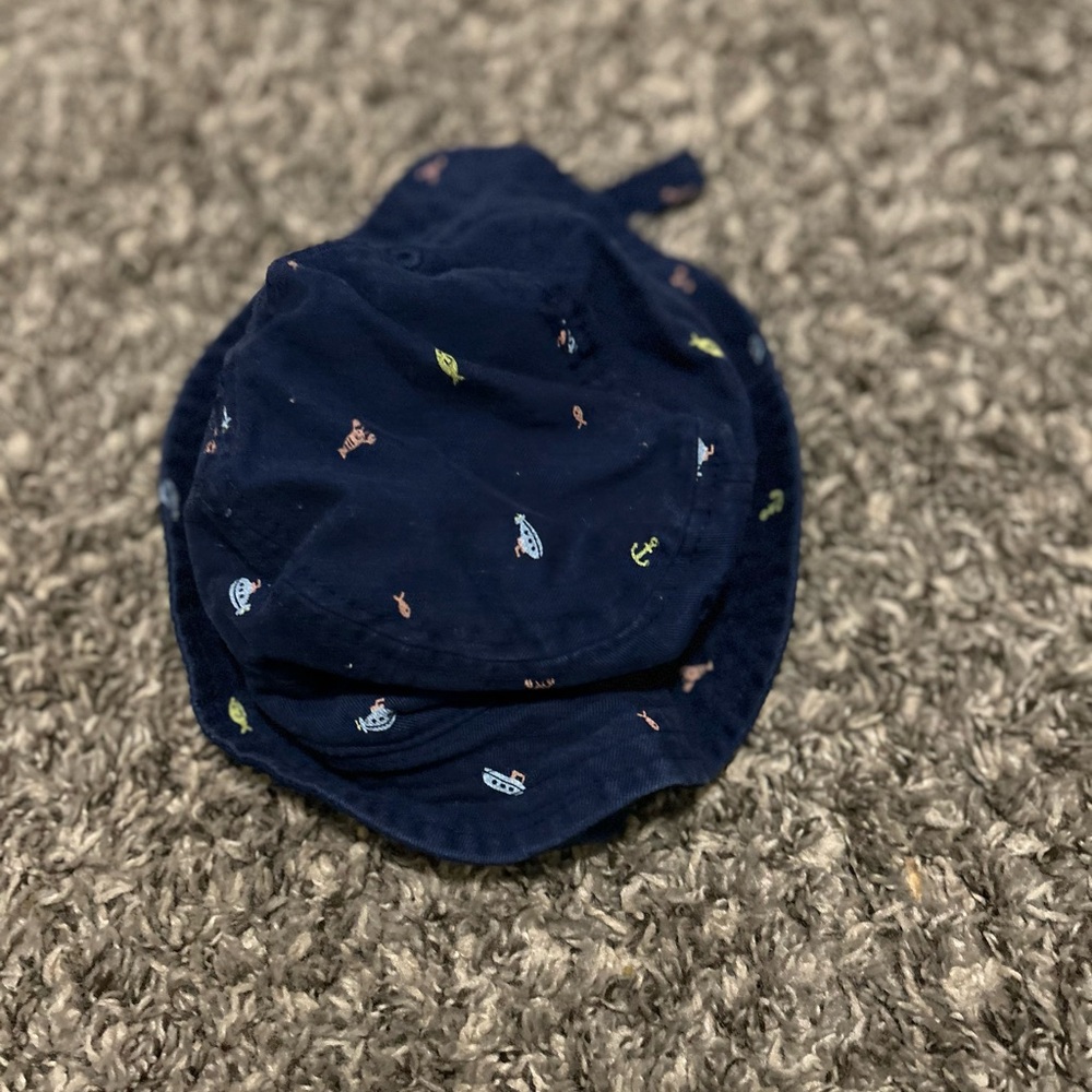 Carter's Dark Blue Kids Bucket Hat with Fun Patterns